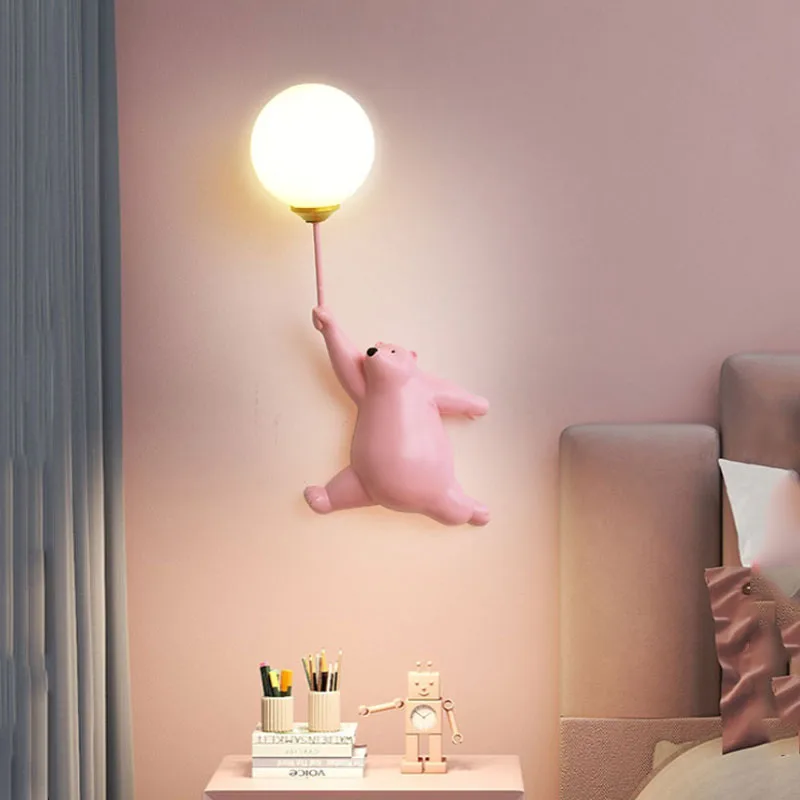Baby Nursery Wall Lights - الكرتون الدب القطبي LED الشمعدان ضوء