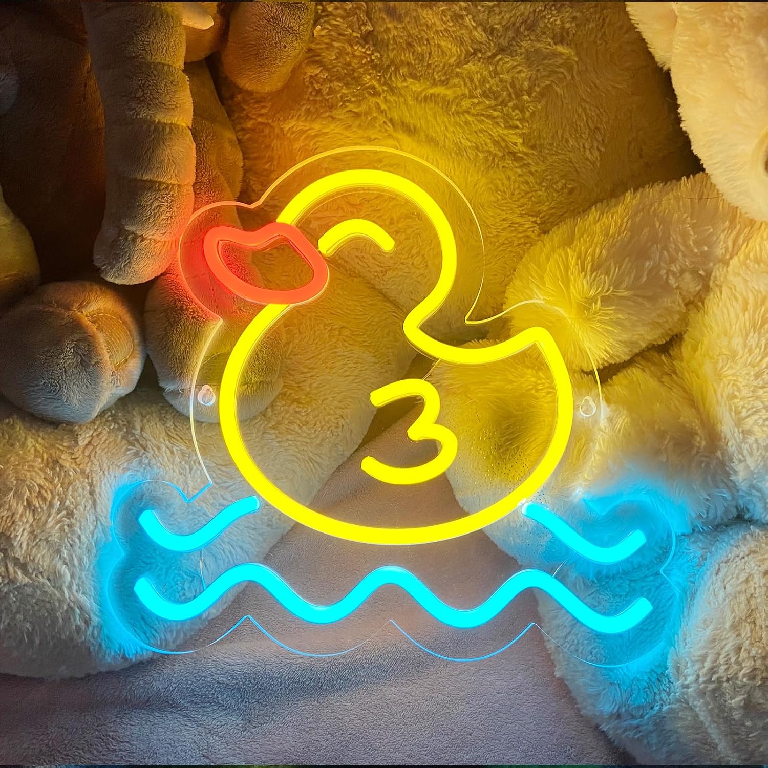 Baby Nursery Wall Lights - لافتة نيون على شكل بطة، مصباح