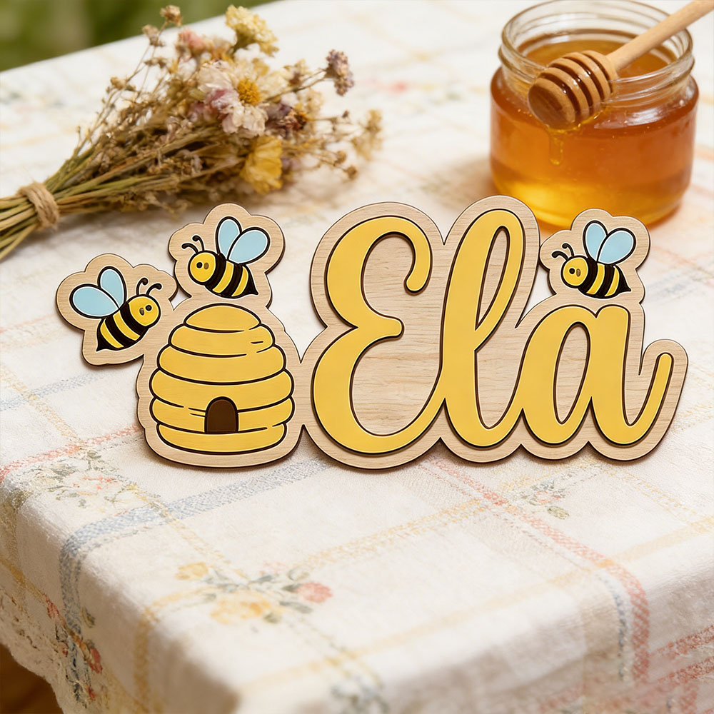 لافتة خشبية مخصصة على شكل خلية - مراجعة Baby Nursery Decor Girl وسعره
