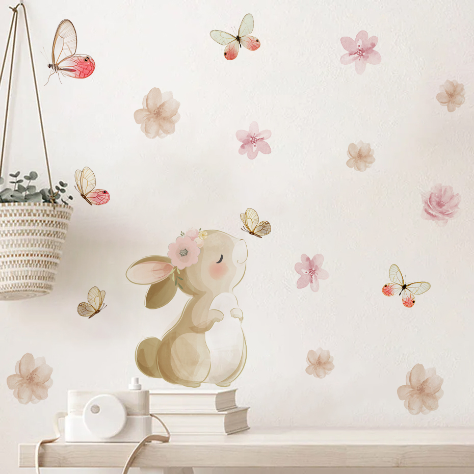 الكرتون الأرنب الزهور فراشة ال - مراجعة Baby Nursery Decor Girl وسعره